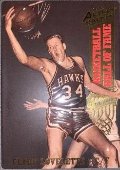 1993 Action Packed Hall of Fame Clyde Lovellette 24K Gold #30G card image