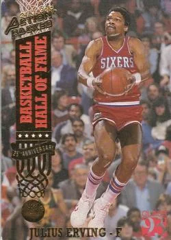 1993 Action Packed Hall of Fame Julius Erving C93 24K Gold #50G card image