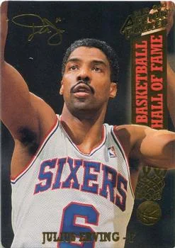 1993 Action Packed Hall of Fame Julius Erving SN2500Erving In The NBA 24K Gold #56G card image