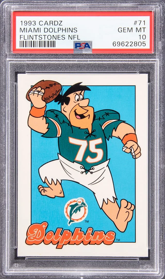 1993 Cardz Flintstones NFL Miami Dolphins #71 card image