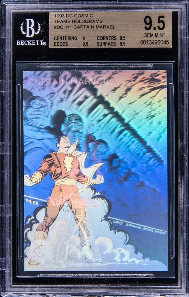1993 DC Cosmic Teams Holograms Captain Marvel #DCH11 card image