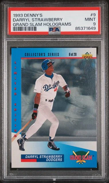 1993 Denny's Grand Slam Holograms Grand Slam Holograms Darryl Strawberry #9 card image
