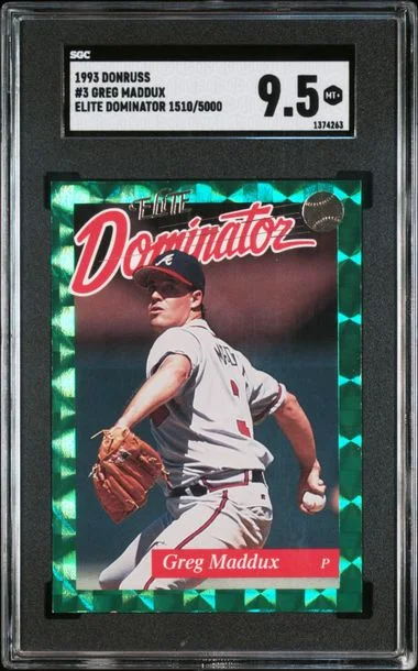 1993 Donruss Elite Greg Maddux Dominator #3 card image