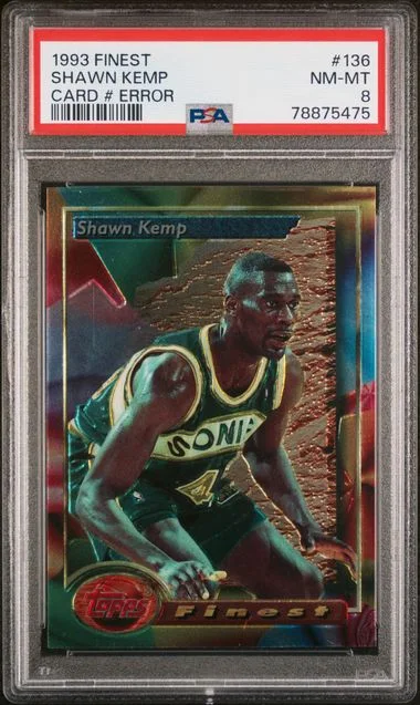 1993 Finest Shawn Kemp Card # Error #136 card image