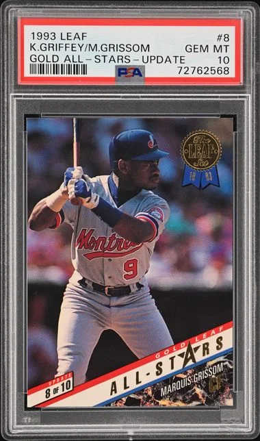 1993 Leaf Ken Griffey Jr./Marquis Grissom Gold All-stars Update #8 card image