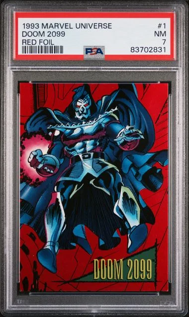 1993 Marvel Universe Red Foil Doom 2099 #1 card image