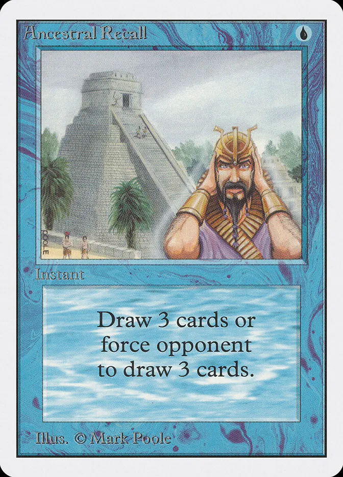 1993 Unlimited Edition Ancestral Recall rare #48 rare card image