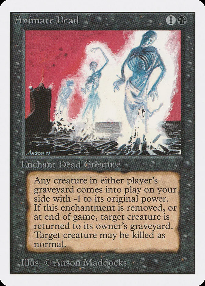 1993 Unlimited Edition Animate Dead uncommon #93 uncommon card image