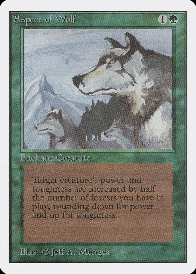 1993 Unlimited Edition Aspect of Wolf rare #185 rare card image
