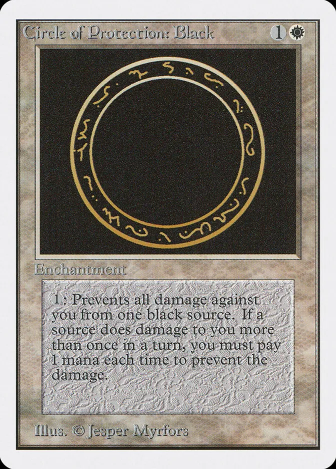 1993 Unlimited Edition Circle of Protection: Black common #10 common card image