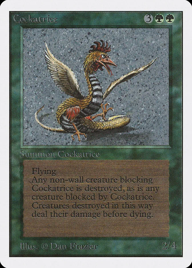 1993 Unlimited Edition Cockatrice rare #190 rare card image