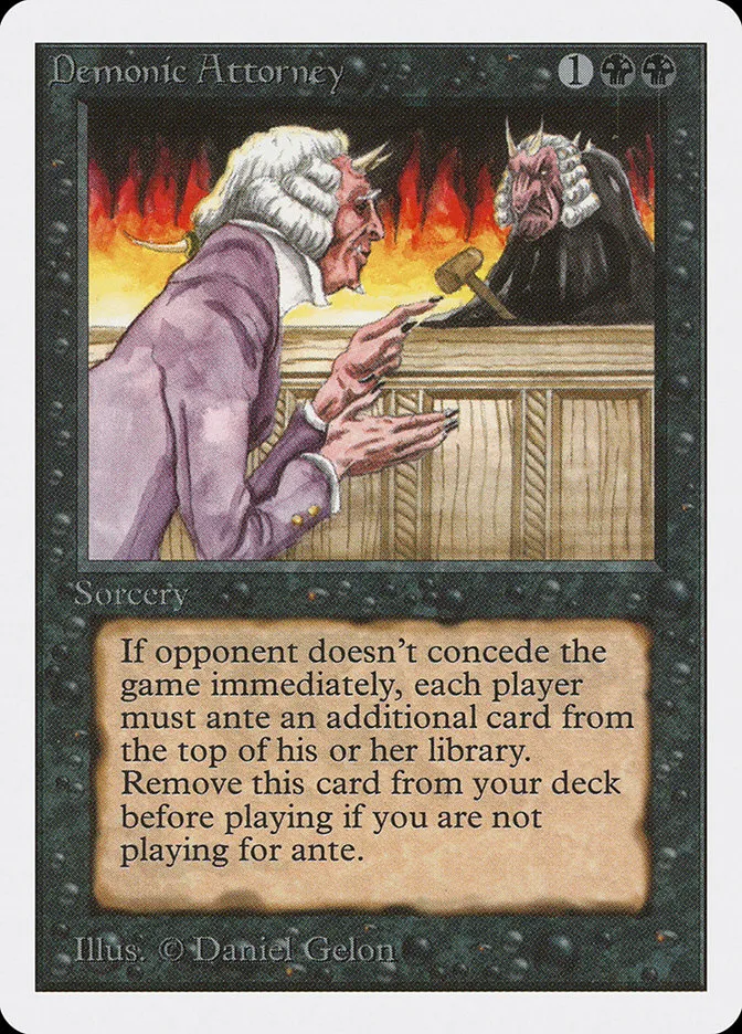 1993 Unlimited Edition Demonic Attorney rare #103 rare card image