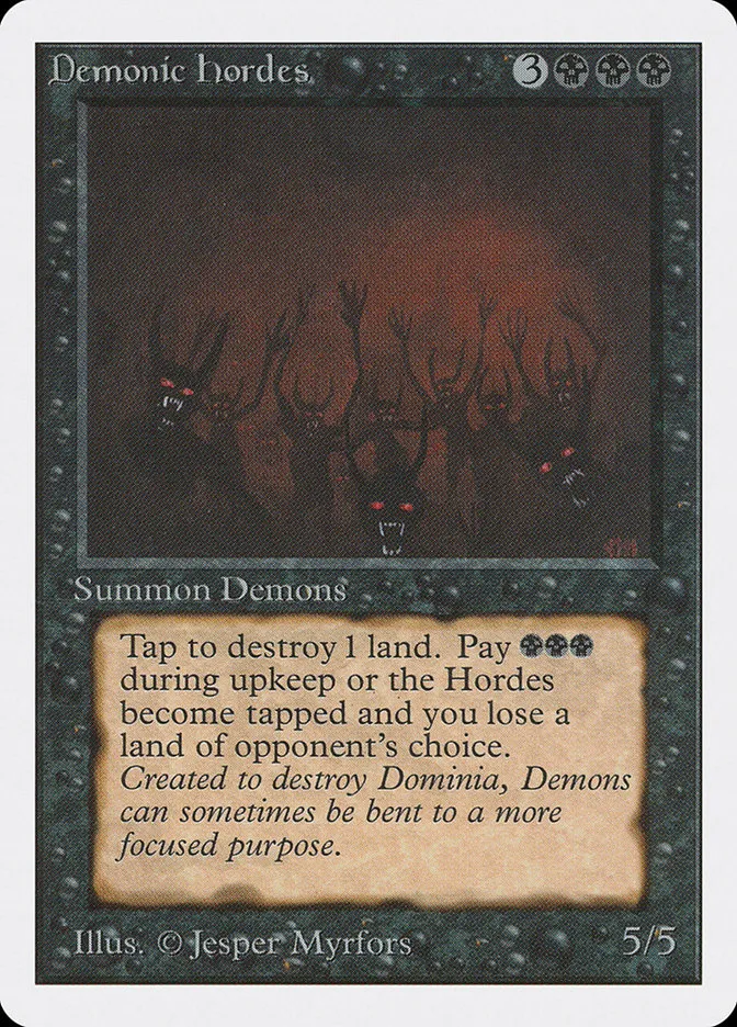 1993 Unlimited Edition Demonic Hordes rare #104 rare card image