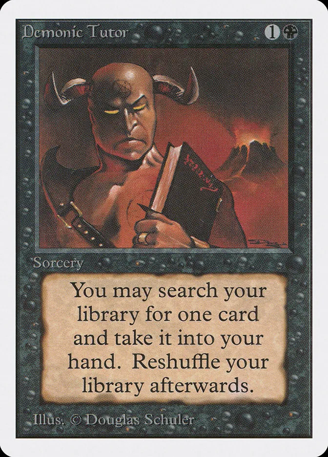 1993 Unlimited Edition Demonic Tutor uncommon #105 uncommon card image