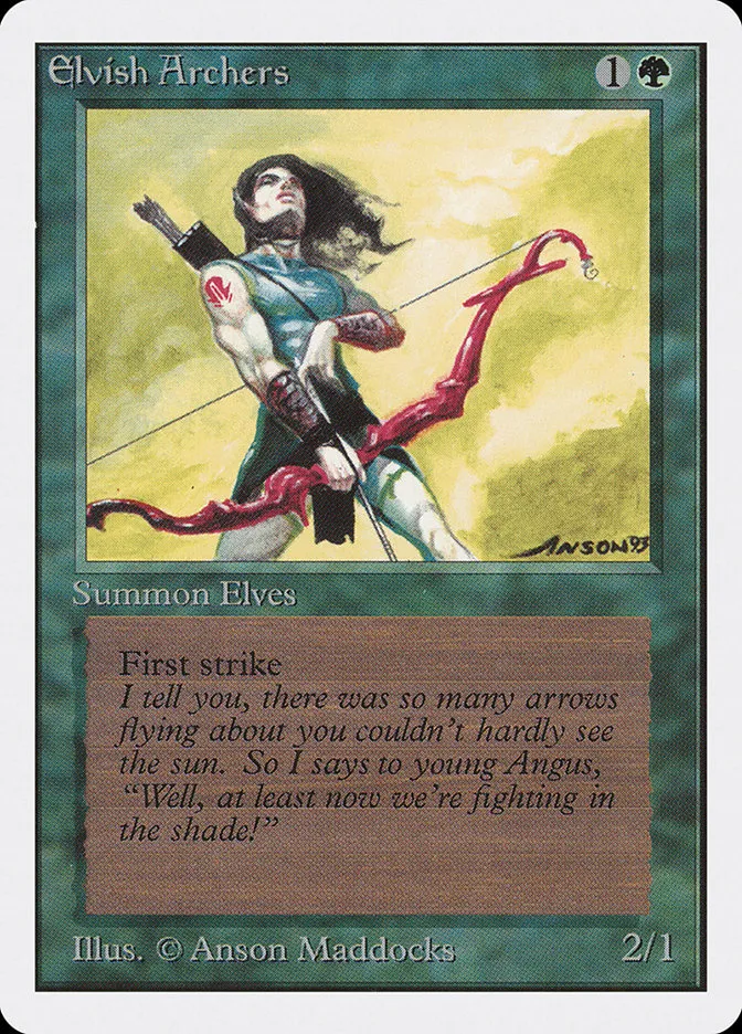 1993 Unlimited Edition Elvish Archers rare #192 rare card image