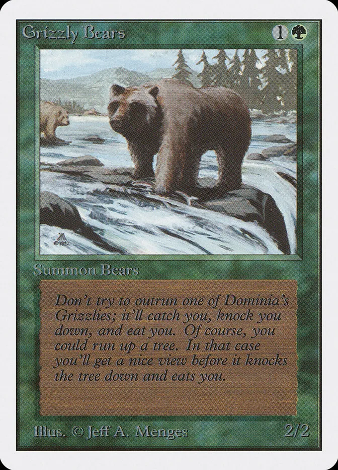 1993 Unlimited Edition Grizzly Bears common #200 common card image