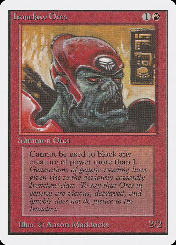 1993 Unlimited Edition Ironclaw Orcs common #160 common card image
