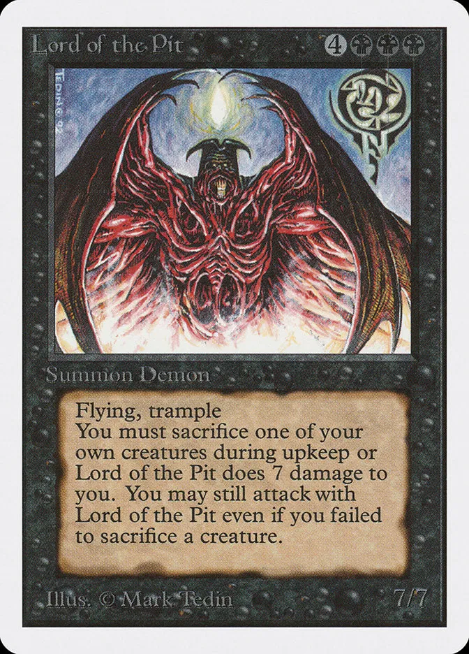 1993 Unlimited Edition Lord of the Pit #115 rare card image