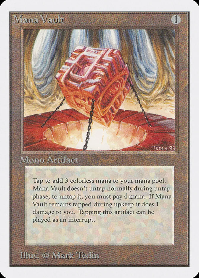 1993 Unlimited Edition Mana Vault rare #260 rare card image