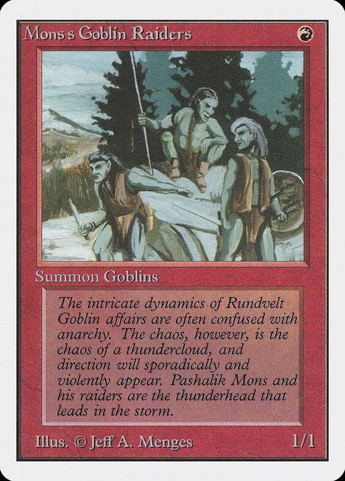 1993 Unlimited Edition Mons's Goblin Raiders common #165 common card image