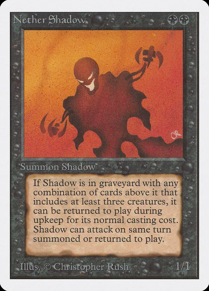 1993 Unlimited Edition Nether Shadow #117 rare card image