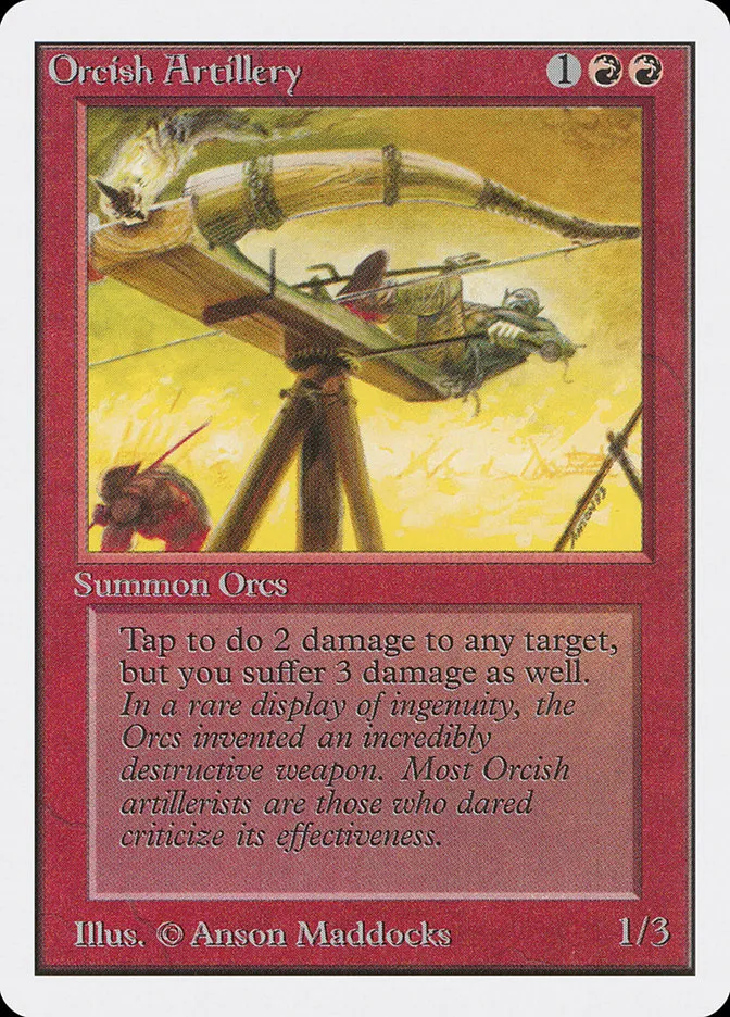 1993 Unlimited Edition Orcish Artillery uncommon #166 uncommon card image