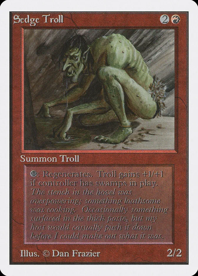 1993 Unlimited Edition Sedge Troll rare #173 rare card image