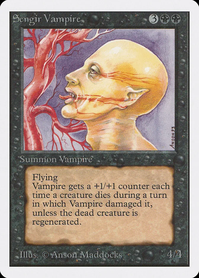 1993 Unlimited Edition Sengir Vampire uncommon #128 uncommon card image