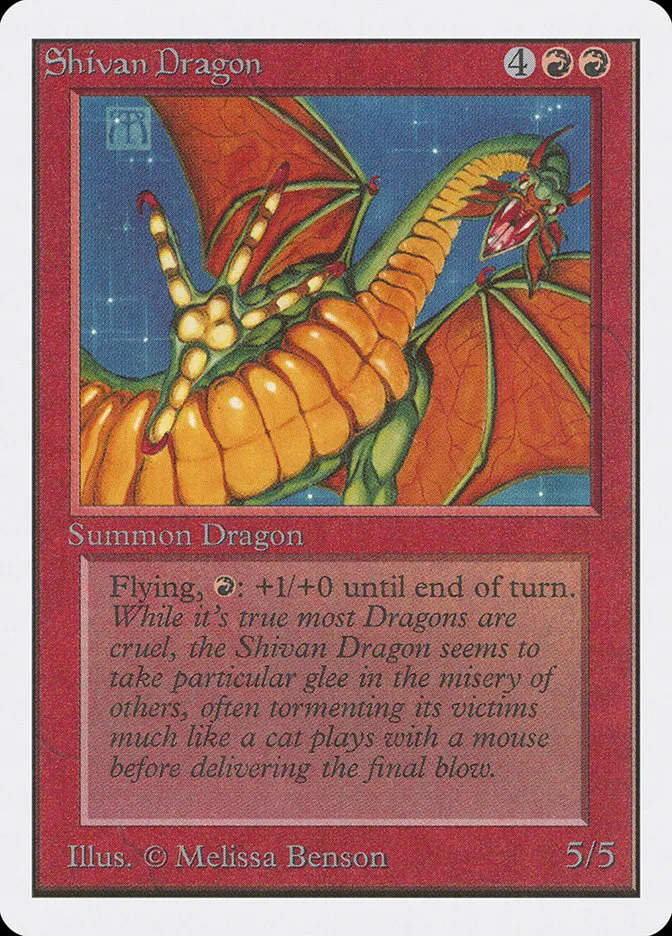1993 Unlimited Edition Shivan Dragon rare #175 rare card image