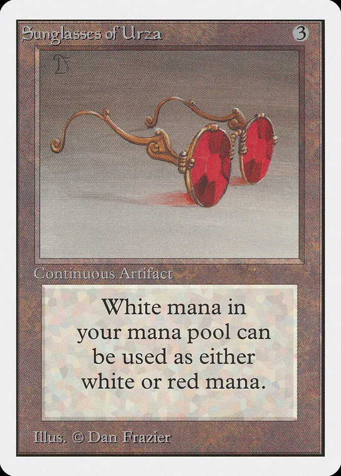 1993 Unlimited Edition Sunglasses of Urza #272 rare card image
