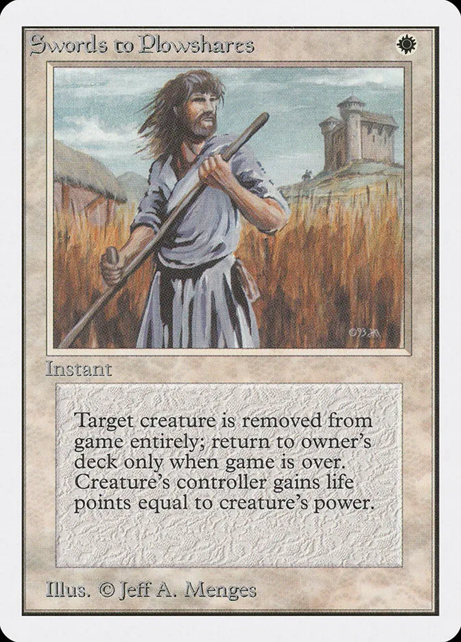 1993 Unlimited Edition Swords to Plowshares uncommon #41 uncommon card image