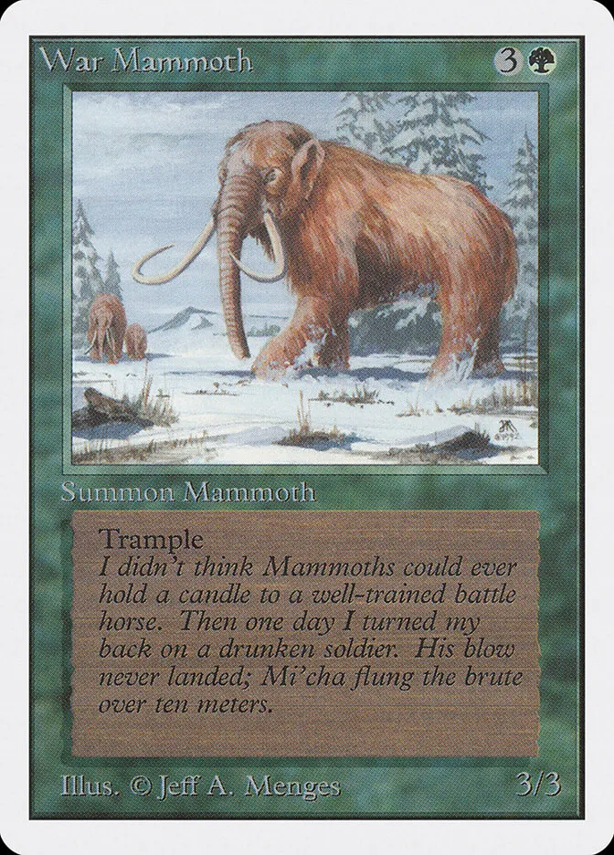 1993 Unlimited Edition War Mammoth common #228 common card image