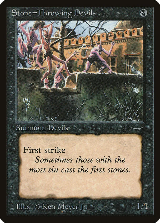 1993 Arabian Nights Stone-Throwing Devils common #33† common card image