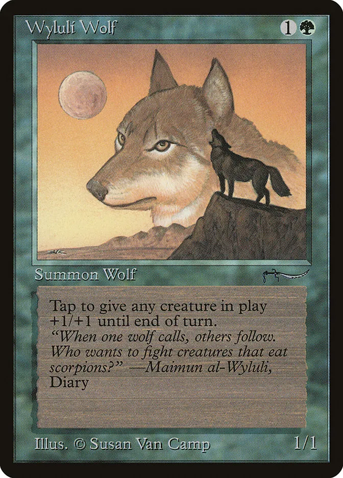 1993 Arabian Nights Wyluli Wolf common #55† common card image