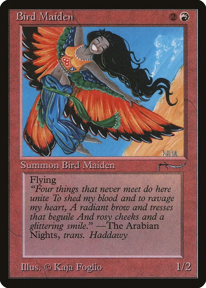 1993 Arabian Nights Bird Maiden common #37 common card image