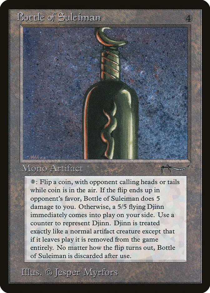 1993 Arabian Nights Bottle of Suleiman #58 rare card image