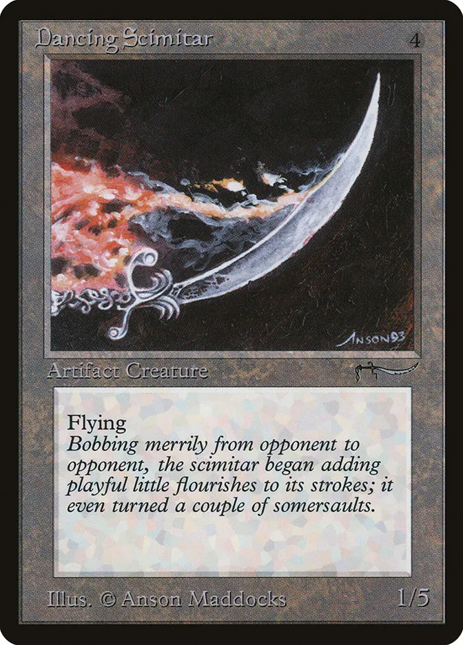 1993 Arabian Nights Dancing Scimitar rare #61 rare card image