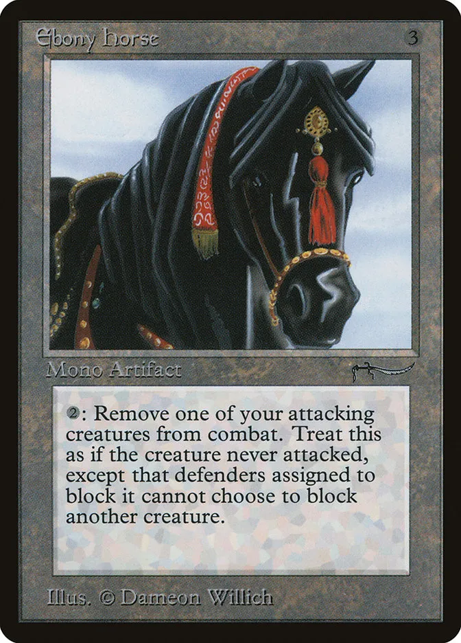1993 Arabian Nights Ebony Horse #62 rare card image