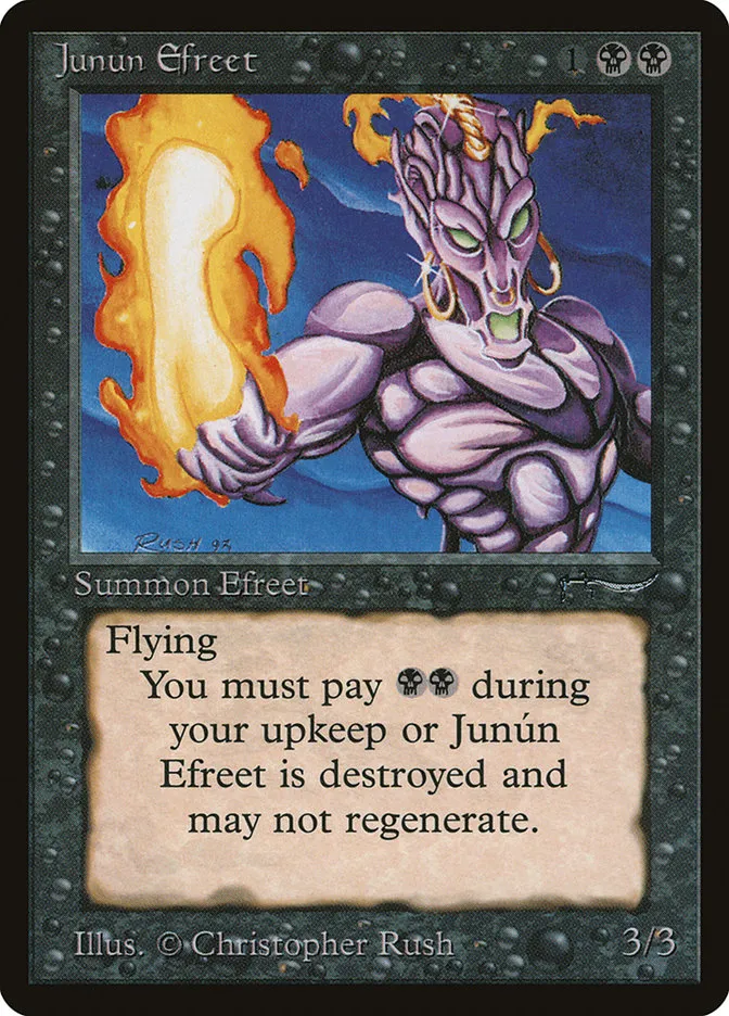1993 Arabian Nights Junún Efreet rare #28 rare card image