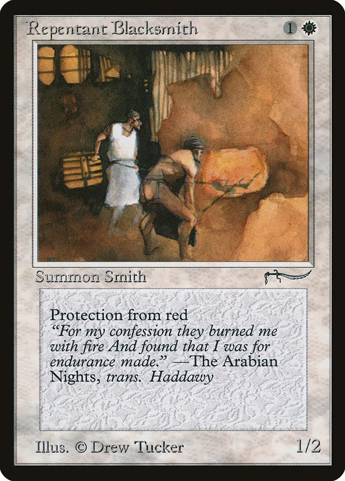 1993 Arabian Nights Repentant Blacksmith #9 rare card image