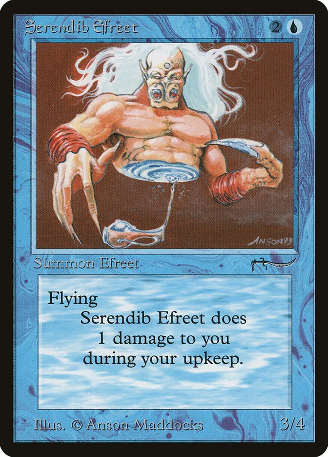 1993 Arabian Nights Serendib Efreet rare #20 rare card image