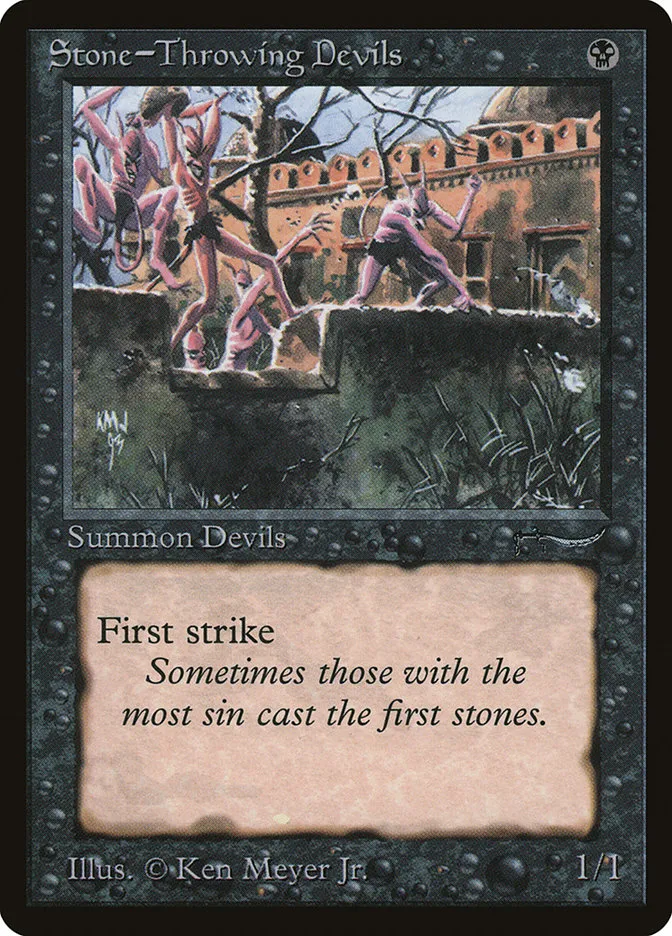 1993 Arabian Nights Stone-Throwing Devils common #33 common card image