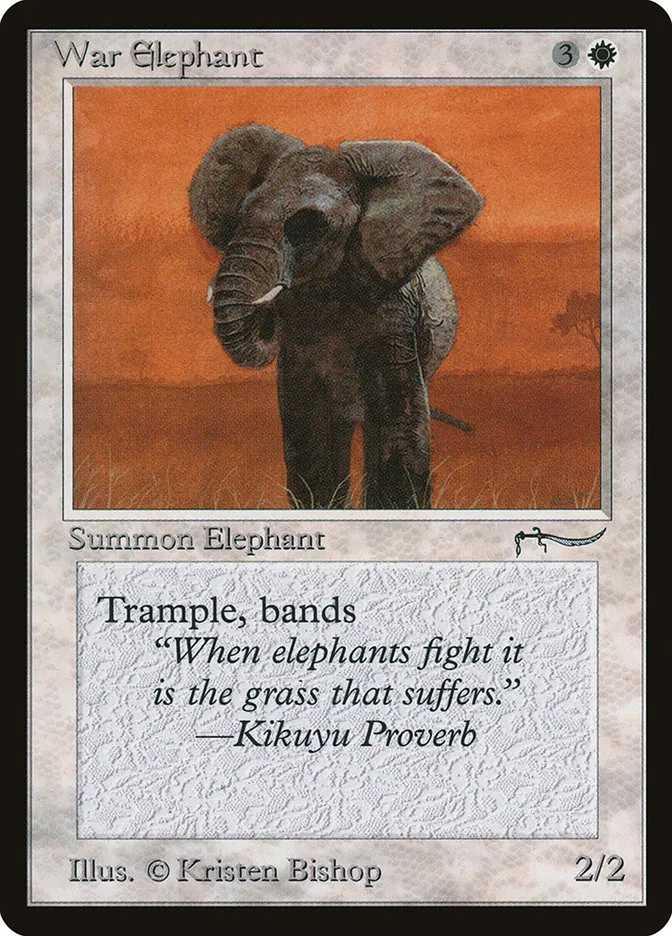 1993 Arabian Nights War Elephant common #11 common card image