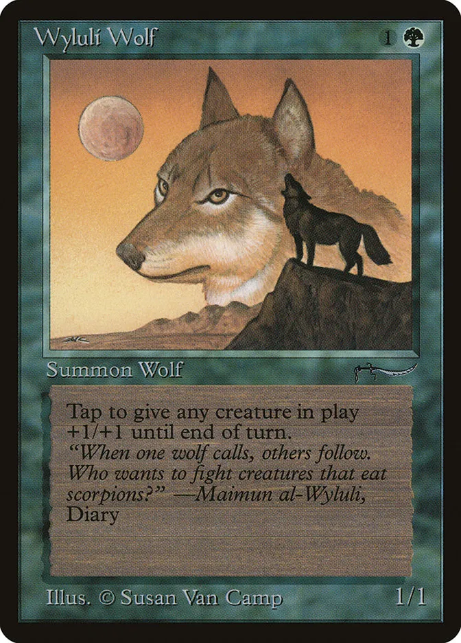 1993 Arabian Nights Wyluli Wolf common #55 common card image
