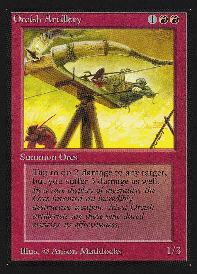 1993 Collectors' Edition Orcish Artillery uncommon #166 uncommon card image