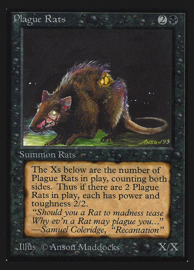 1993 Collectors' Edition Plague Rats common #122 common card image