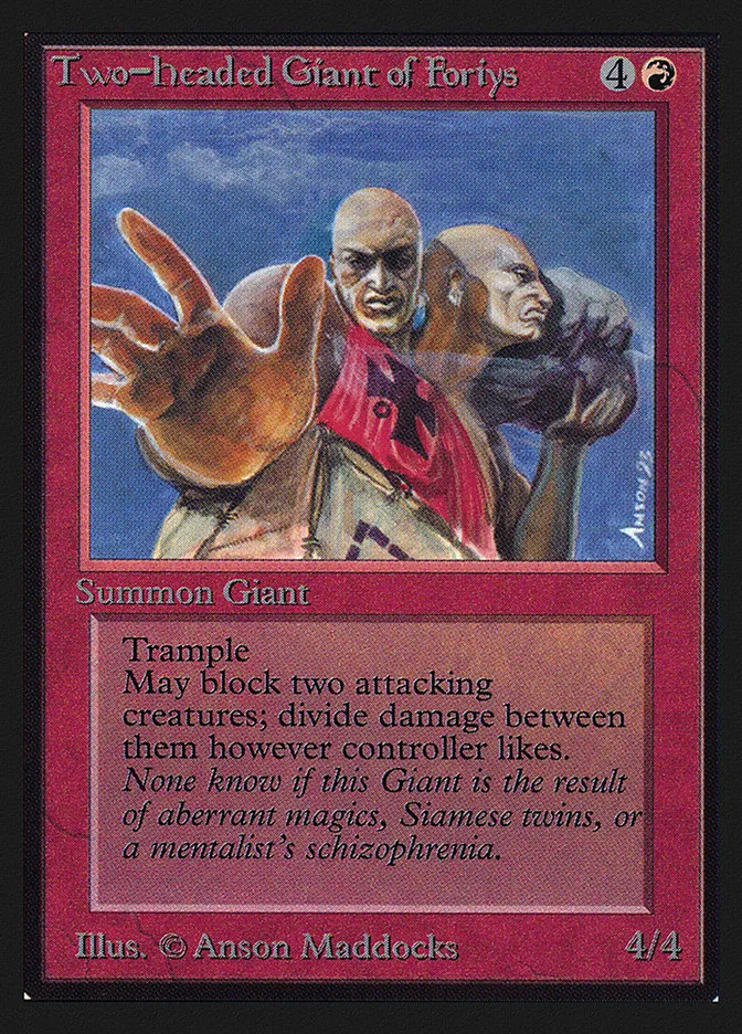 1993 Collectors' Edition Two-Headed Giant of Foriys #180 rare card image