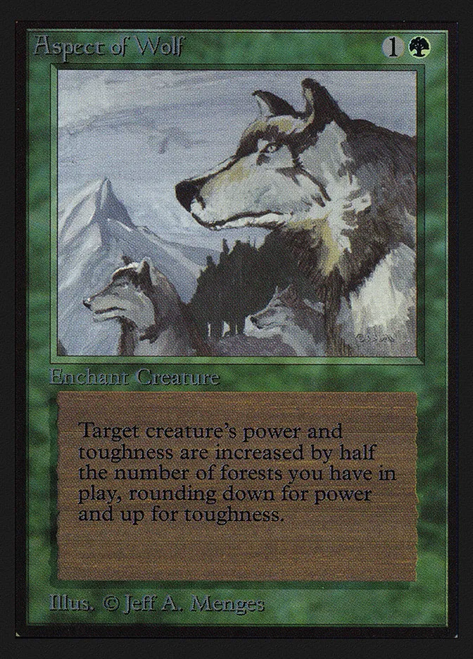 1993 Intl. Collectors' Edition Aspect of Wolf #185 rare card image