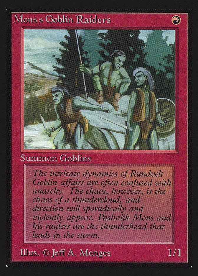 1993 Intl. Collectors' Edition Mons's Goblin Raiders common #165 common card image