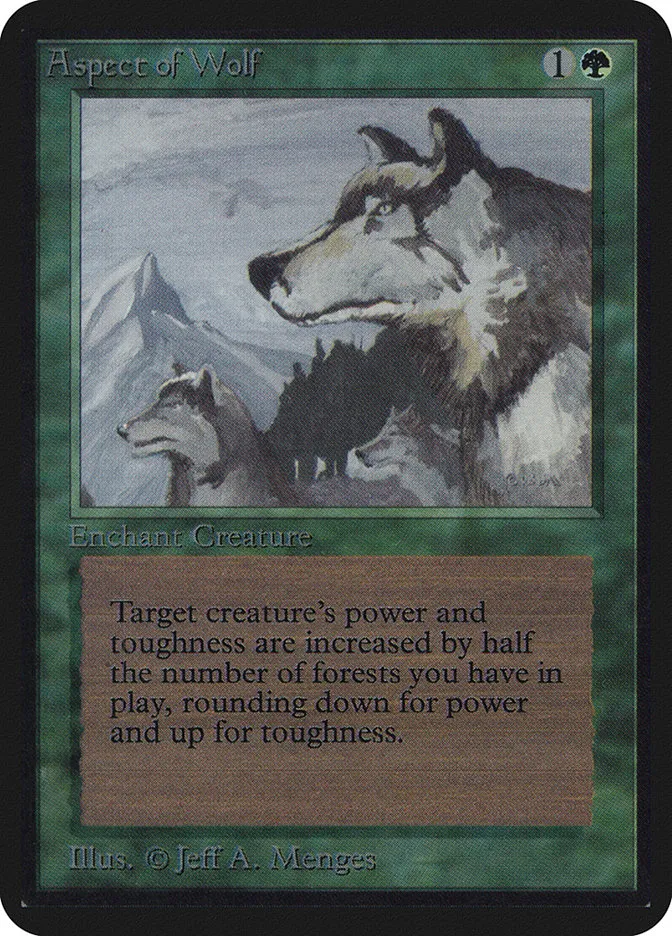 1993 Limited Edition Alpha Aspect of Wolf rare #184 rare card image